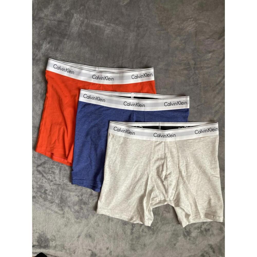 Calvin Klein Mens Classic Fit Cotton Stretch Boxer Brief 3 Pair Medium Underwear